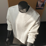 2000件华棉320g2026春款拉链设计感长袖T恤人台模特T2603P25，男装T恤，电商A030