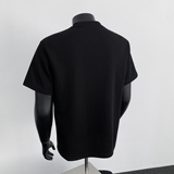 5千件氨纶棉280g2026春款美式半拉链垫肩短袖t恤男半袖T2531P18，男装T恤，电商A030