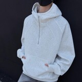 5000件+420g秋冬拼螺纹半拉链套头卫衣室外模特WY606P45，男装卫衣，电商A030