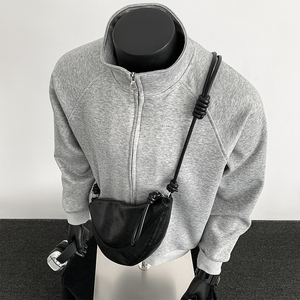 2000件+320g华棉 2026春款双拉链立领卫衣开衫假模特 WY623 特P28，男装卫衣，电商A030