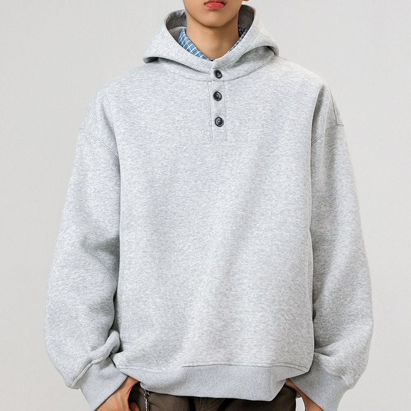 3k件+350g华棉2026春高街连帽扣子套头卫衣无影墙WY609特P35，男装卫衣，电商A030