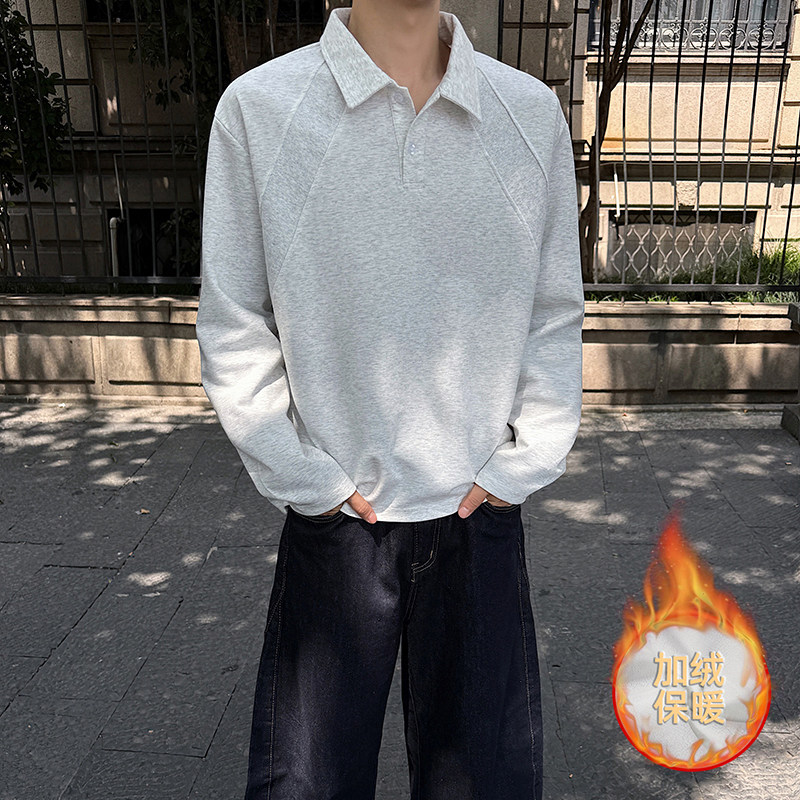 1W件+280g曼巴棉加绒POLO男重磅翻领长袖T恤高街T2599-JRP25,男装T恤,电商A030