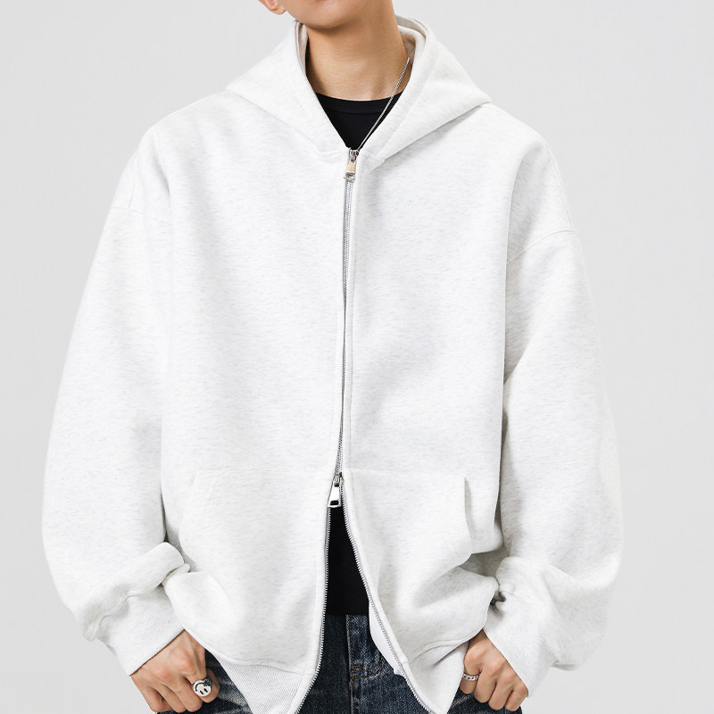 2W件+420g华棉加厚2026春款纯色拉链连帽卫衣无影墙WY802特P38，男装卫衣，电商A030