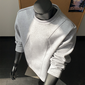 2000件华棉320g2026春款拉链设计感长袖T恤 人台模特 T2603 P25，男装T恤，电商A030