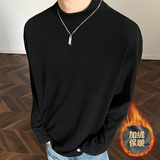 1w件+280g加绒款德绒宽松基础长袖打底室内模特T2601-JRP16.5，男装T恤，电商A030