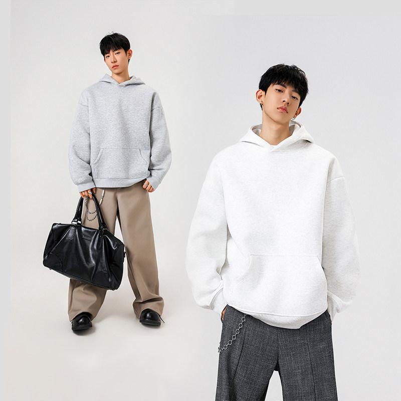 5W件+420g华棉加厚2026春款纯色连帽套头卫衣无影墙WY801特P35，男装卫衣，电商A030