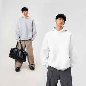 5W件+420g华棉加厚2026春款纯色连帽套头卫衣 无影墙 WY801 特P35，男装卫衣，电商A030