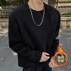 1w+420g华棉加绒 2026春款解构拼接长袖T恤 高街 T2596-JR 特P23，男装T恤，电商A030