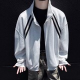 1w件+330g华棉2026春拼接连帽两侧条纹卫衣高街WY613P38，男装卫衣，电商A030