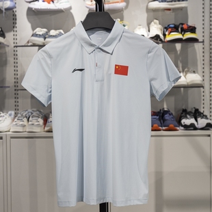 李宁女子短袖 2025国家队系列商务休闲翻领速干T恤APLV438 POLO衫