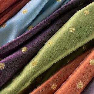 原创设计龟甲纹织金布料汉服明制上衣袄裙比甲补服长袄面料