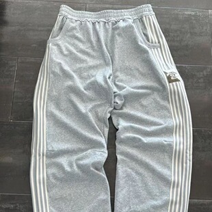 侧边条纹卫裤 美式 复古运动裤 宽松阔腿长裤 sweatpants 坠感直筒裤