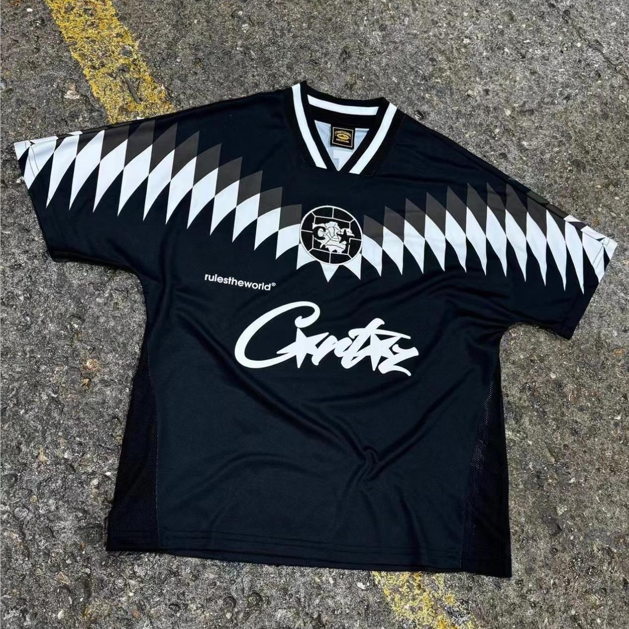 黑色上衣corteiz恶魔岛俱乐部club短袖撞色美式街头运动休闲t恤潮