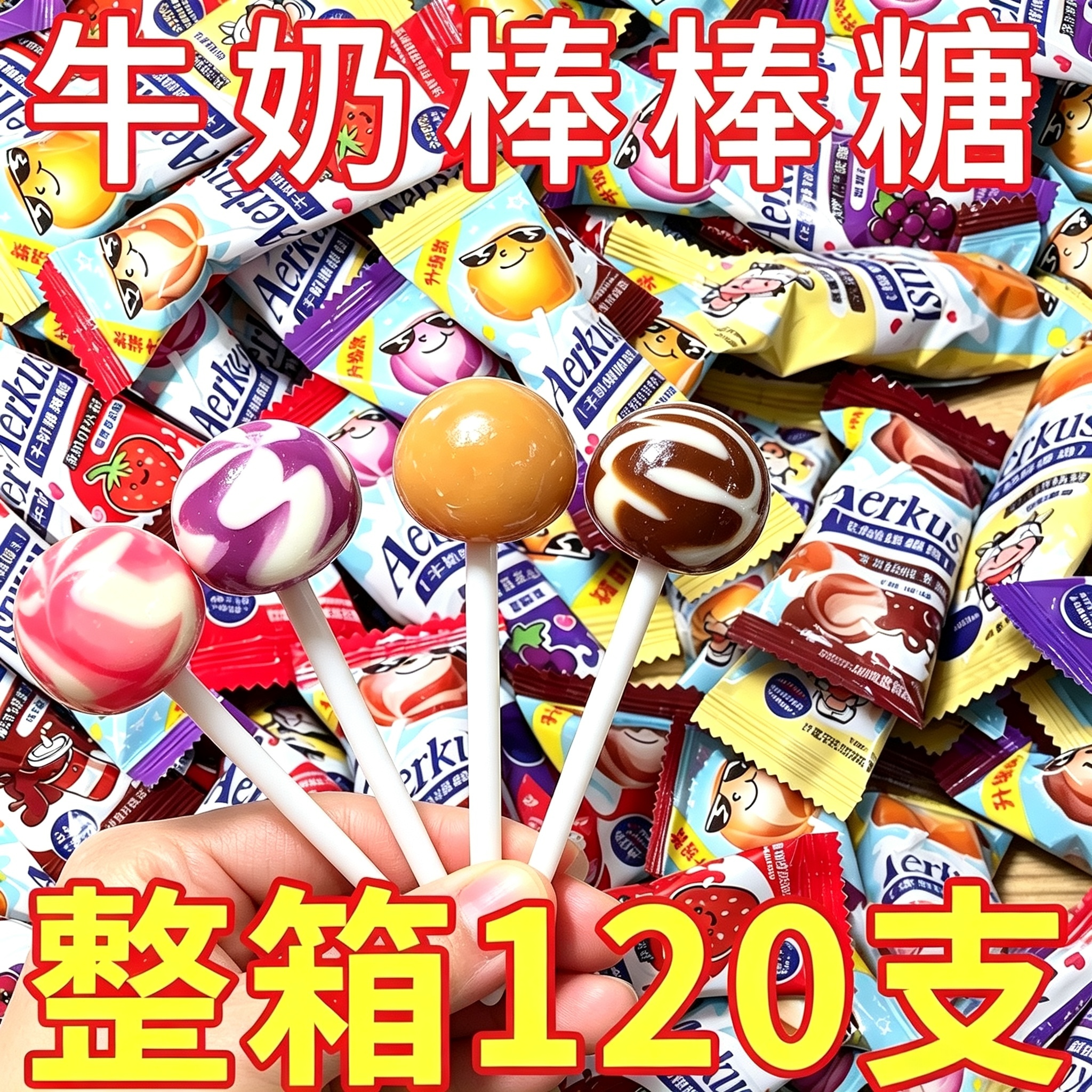 水果牛奶棒棒糖儿童网红糖果果味浓郁奶味十足解馋小零食独立包装
