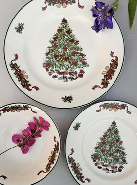 出口原单johnson brothers圣诞系列陶瓷谷物碗欧式花环正餐盘汤碗