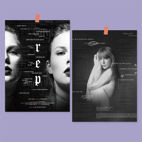 taylorswift霉霉黑白海报写真