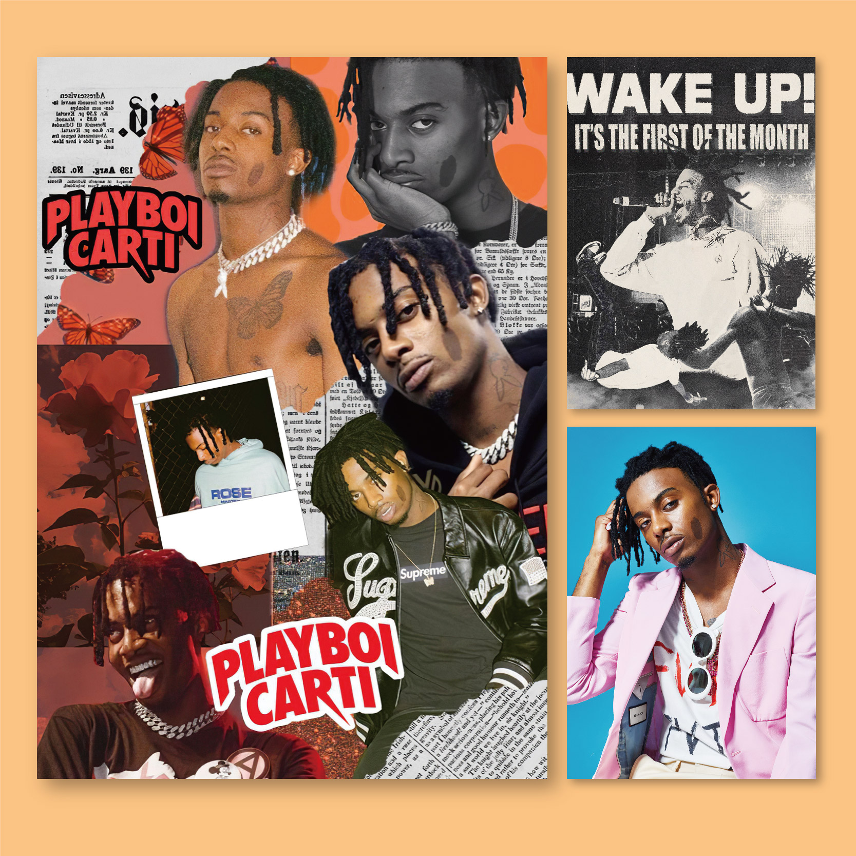 Playboi Carti玩少嘻哈海报卧室房间床头装饰画墙贴无框画挂画图片