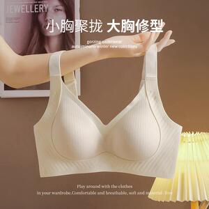 无痕内衣女士小胸聚拢无钢圈软支撑防下垂提拉大胸显小固定文胸罩