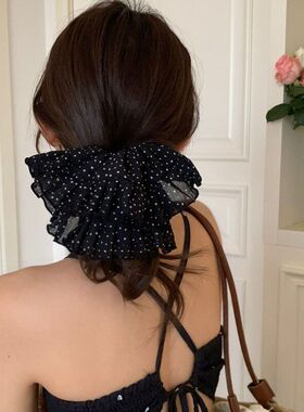 荷叶边女温柔发圈高级感超头圈爱心纽扣大肠大号波点头绳韩系韩国