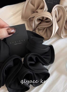 气质旅行时尚黑色女大肠百搭！发圈缎面！发卡高级感序曲优雅发圈