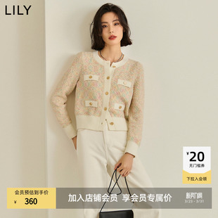 短外套女短款 气质通勤圆领针织开衫 复古小香风修身 LILY2026春新款