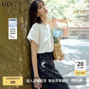 基础百搭显瘦纯色白色T恤短袖 上衣女 抗菌凉感插肩袖 LILY26夏新款