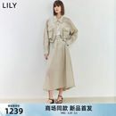 LILY2024夏新款 女装 商场同款 设计感休闲两件套短外套连衣裙女