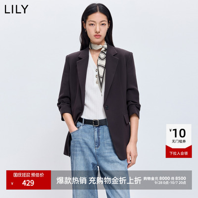 LILY通勤四面弹收腰职场复古西装
