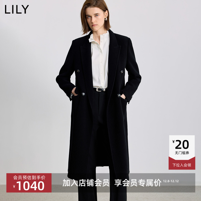 LILY轻量美丽诺羊毛双面呢大衣