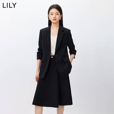 LILY通勤四面弹收腰职场复古西装