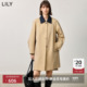 商场同款 LILY2025新款 女装 百搭撞色高级感风衣外套中长款 女