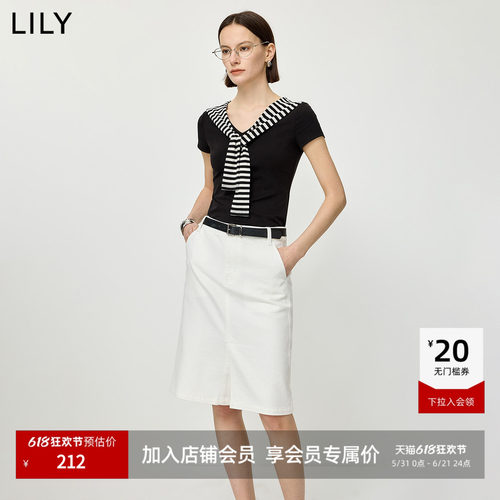 LILY通勤混纺女装披肩新款短袖