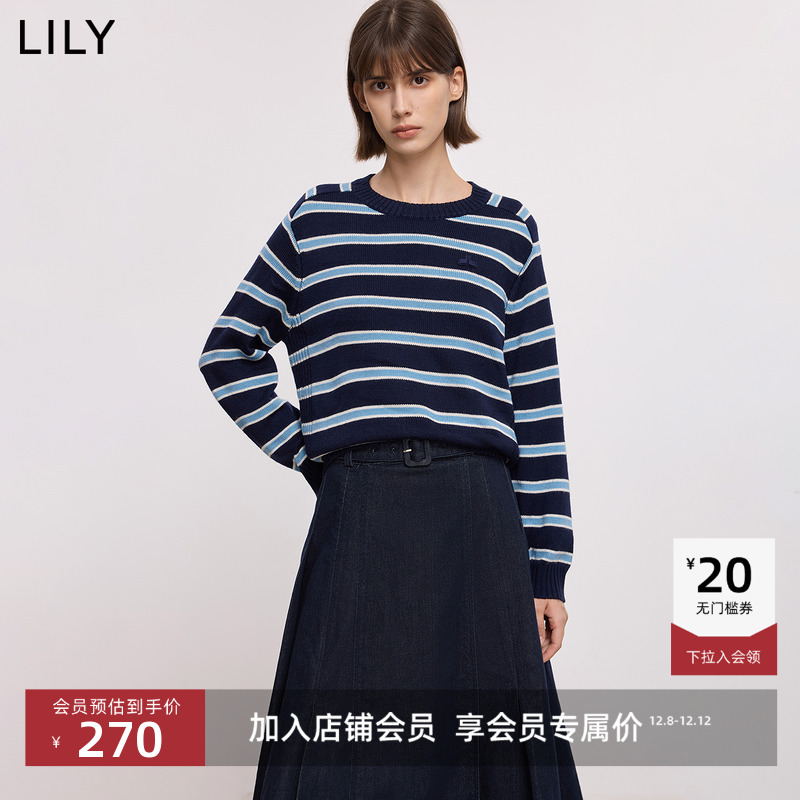 LILY套头毛衣圆领山羊绒针织衫
