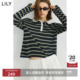 莱赛尔亚麻混纺条纹POLO领针织衫 女装 商场同款 LILY2025秋新款