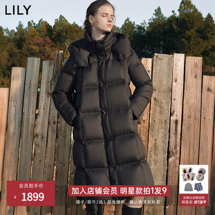 【法奢白金】0感泡芙LILY长款加厚鹅绒服女2025冬季新款连帽羽绒