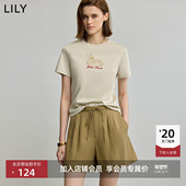 T恤女 莱赛尔桑蚕丝混纺宽松休闲短袖 商场同款 LILY2025秋新款