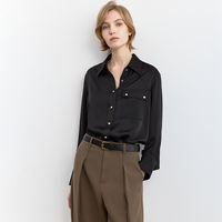 LILY2026 Winter New Women's Wear: Simple lapel light business shoulder casual commuting solid color long-sleeved shirt top thumbnail 2