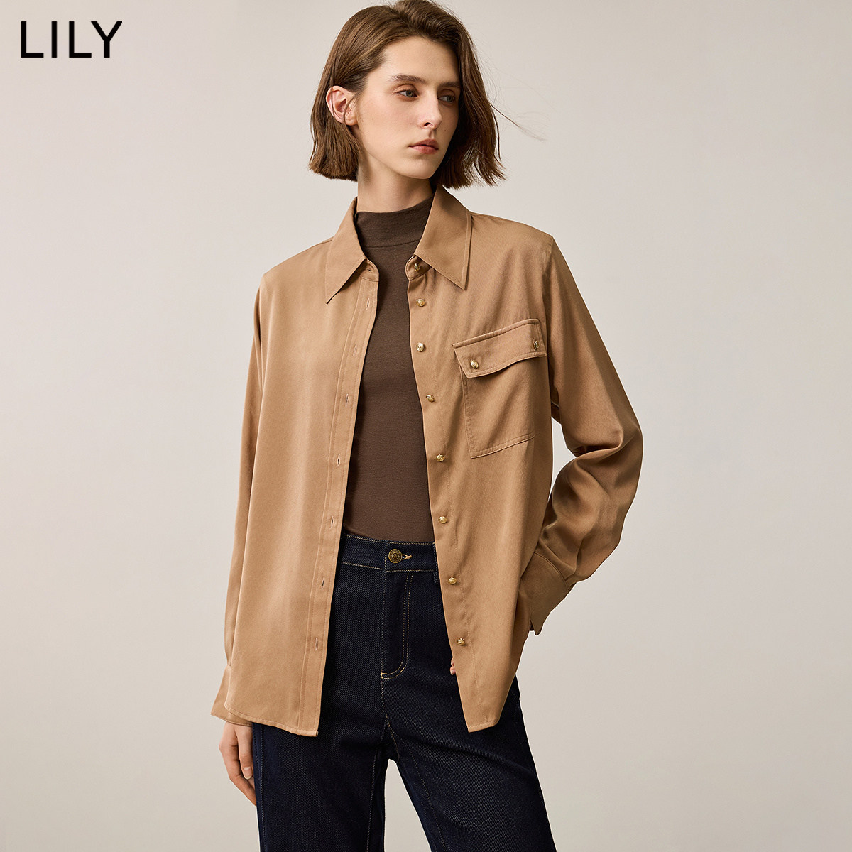 LILY2024冬新款女装复古衬衫