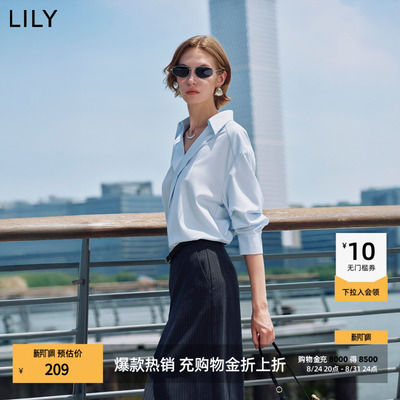 LILY通勤套头设计感新款雪纺衫