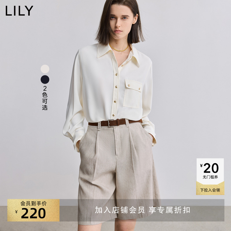 【经典延续】LILY垂感雪纺上衣25新款女装知性高级通勤职业白衬衫
