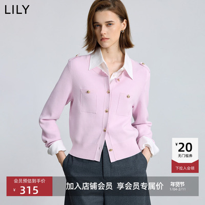 LILY开衫短款通勤小香风针织衫