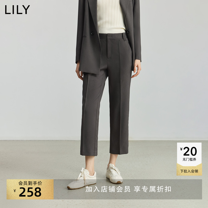 LILY通勤休闲小直筒显瘦西装裤