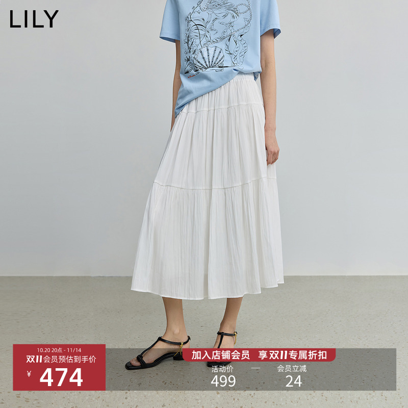 LILY简约新款蛋糕百搭半身裙