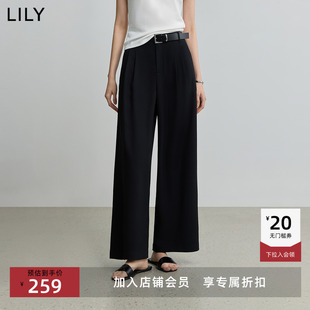 LILY2025新款 直筒裤 女装 简约垂感气质百搭通勤休闲裤 经典 小黑裤