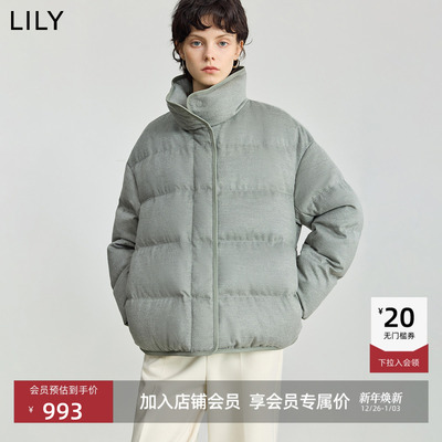 LILY立领短款鸭绒百搭简约羽绒服