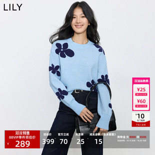 【天猫预售】李沁代言LILY26秋新款含羊毛女装针织衫立体提花毛衣