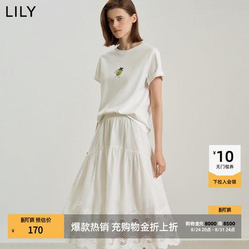 LILY百搭全棉短袖通勤女上衣T恤