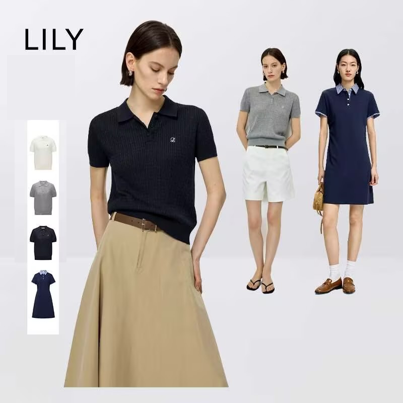 【所有女生的衣橱直播间】LILY POLO领短袖针织衫/连衣裙