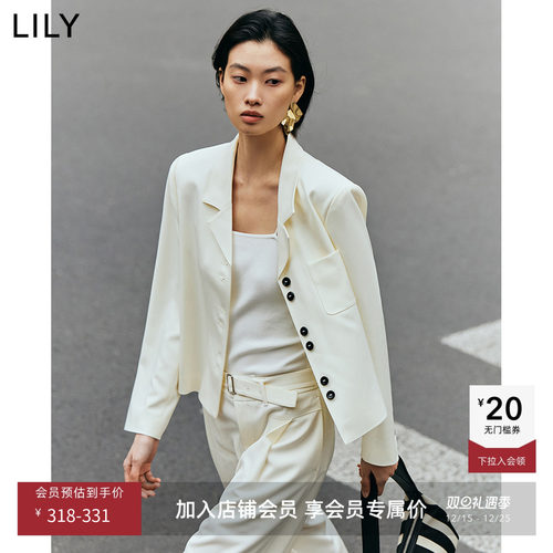 LILY短款设计感撞色小个子西装