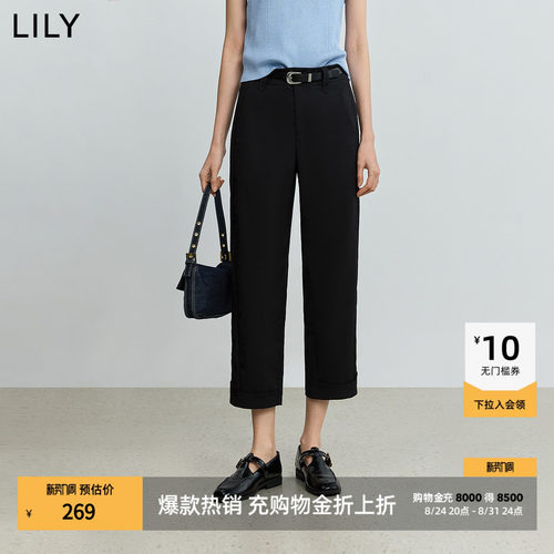 LILY通勤休闲百搭烟管直筒裤